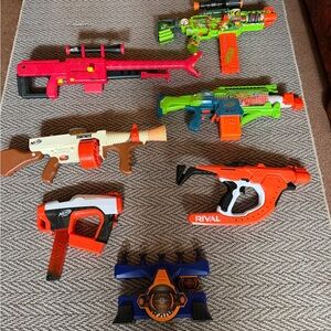 Nerf Blaster Collection - Red, Green, Blue, Orange